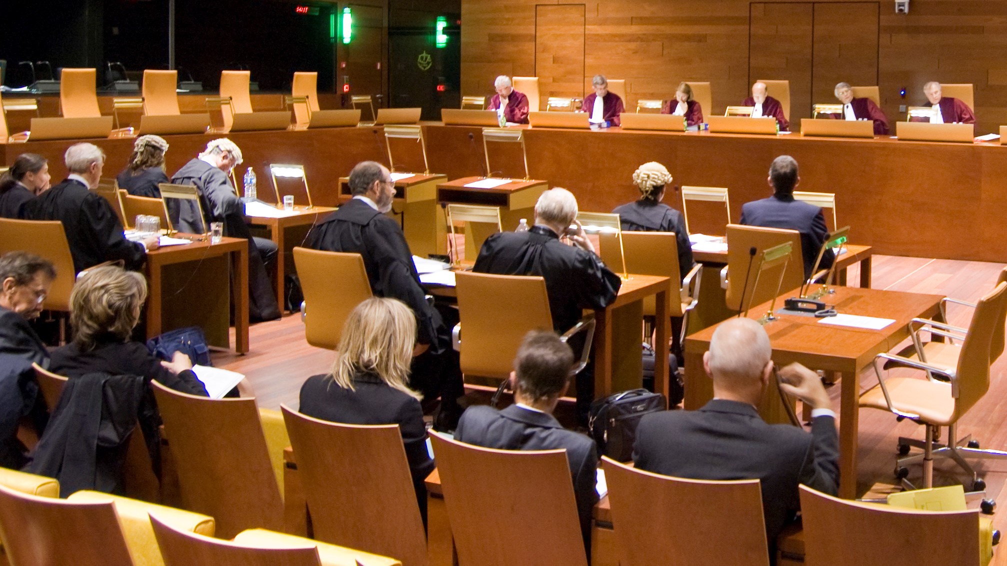 Jednání Soudního dvora, senát složený z pěti soudců. (Soudní dvůr Evropské unie / curia.europa.eu)